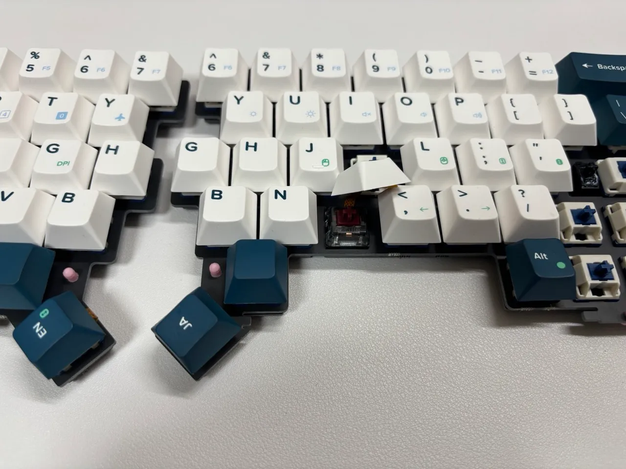 左クリック用スイッチの取り付け(別角度)